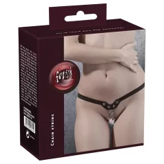 Fetish - zwarte string met studs en kettingen (S-L)
