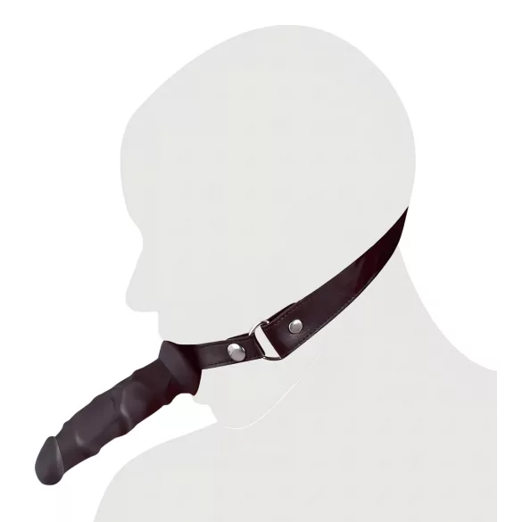 Fetish - mondknevel met dildo - zwart