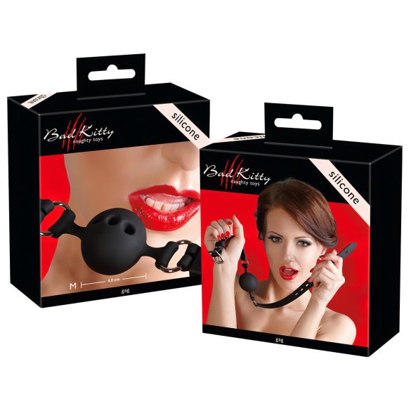 Bad Kitty - siliconen mondknevel medium (zwart)