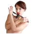 Bad Kitty - siliconen mondknevel met kleine dildo - zwart