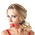 Bad Kitty - Siliconen Mondknevel met Lederen Band (Rood)