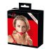 Bad Kitty - Siliconen Mondknevel met Lederen Band (Rood)