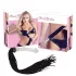 Bad Kitty - zweep met glazen dildo - transparant zwart - leer