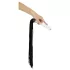 Bad Kitty - zweep met glazen dildo - transparant zwart - leer