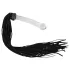 Bad Kitty - zweep met glazen dildo - transparant zwart - leer