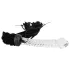 Bad Kitty - zweep met glazen dildo - transparant zwart - leer