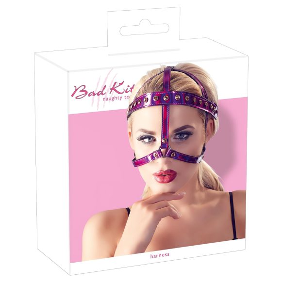 Bad Kitty - roze strass hoofd harnas