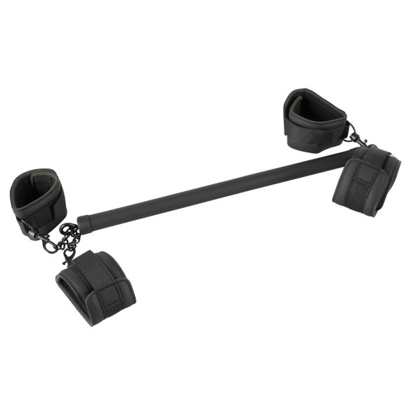 Fetish - kunstlederen bondage stangenset (6-delig) - zwart