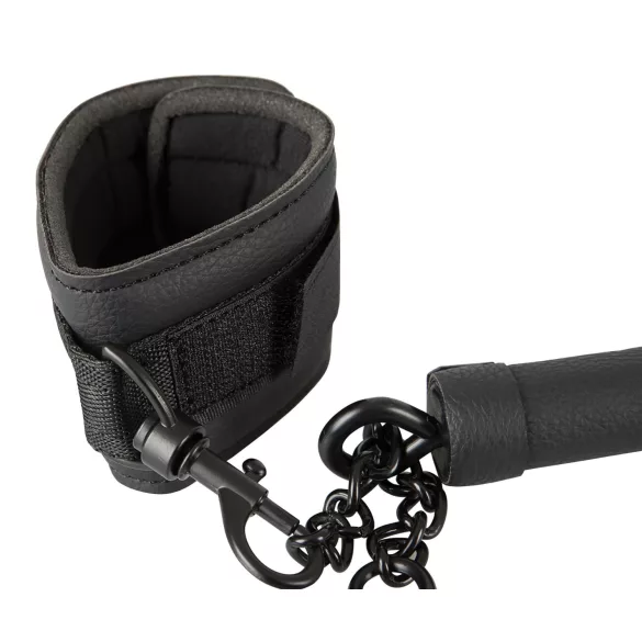 Fetish - bondage set - kunstleren boeienstang 6-delig - zwart