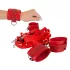 Bad Kitty - bed boeien set - klittenband - kunstleer - rood