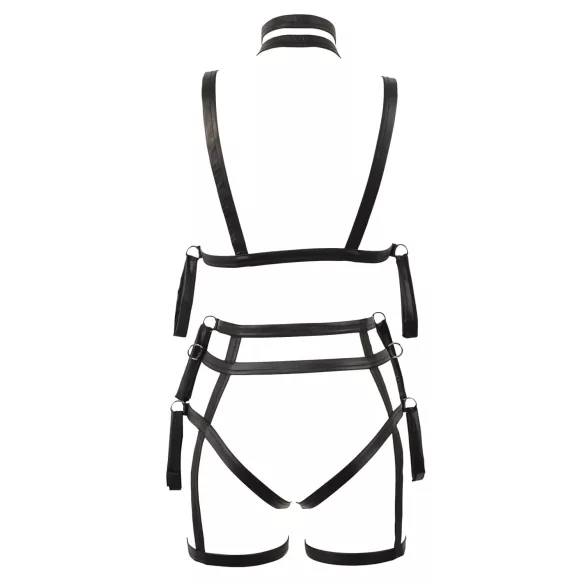 Bad Kitty - bondage harnas-bh set (zwart) - L/XL