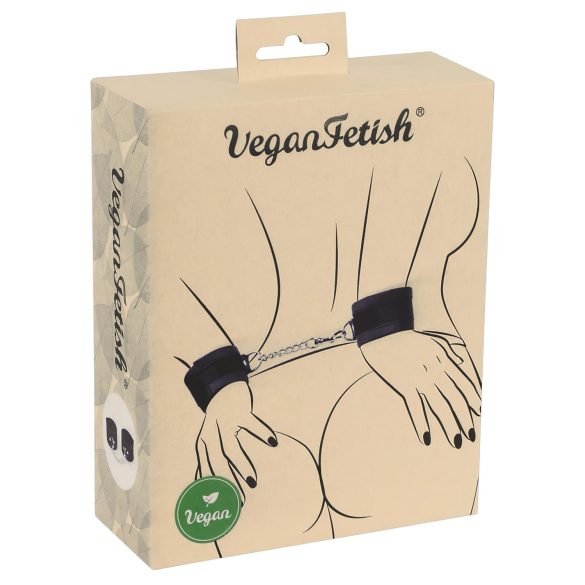 Vegan Fetish - polsbanden met korte ketting (zwart)