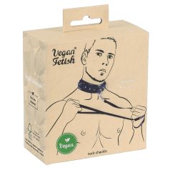 Vegan Fetish - halsband met studs en riem - zwart