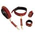 Bad Kitty - Handboeien met dijenbanden set (rood)
