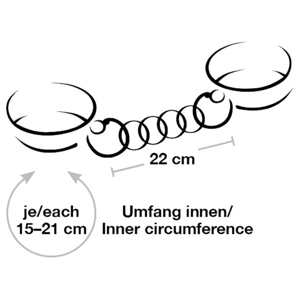 Bad Kitty - handboeien met ketting - zwart/rosegoud