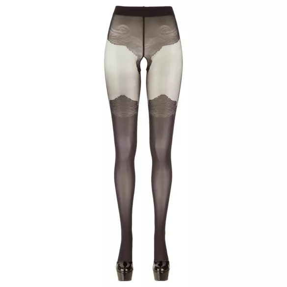 Cottelli - opengewerkte netpanty (zwart) - 2/S