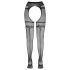 Cottelli - Dubbel effect open netpanty (zwart) - L/XL