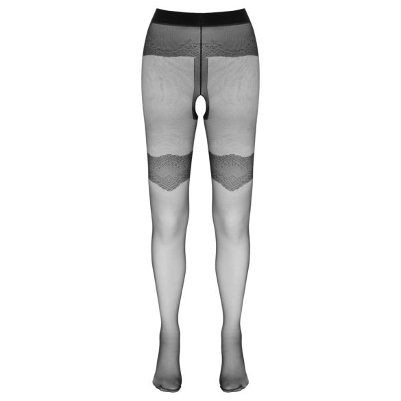 Cottelli - open panty kousen - exclusief patroon - zwart