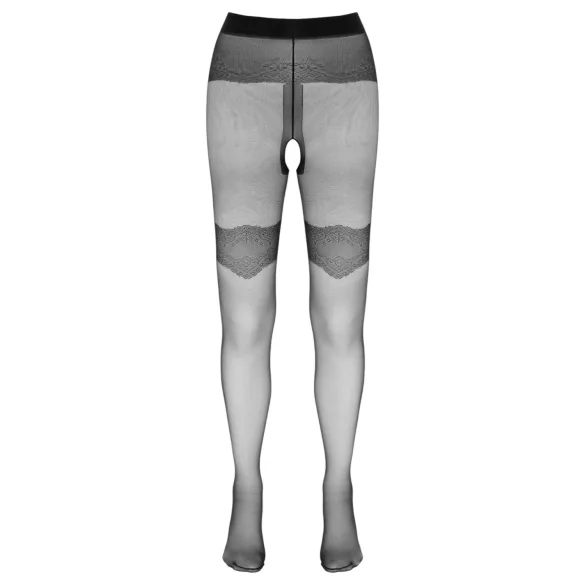 Cottelli - open panty kousen - exclusief patroon - zwart - 5