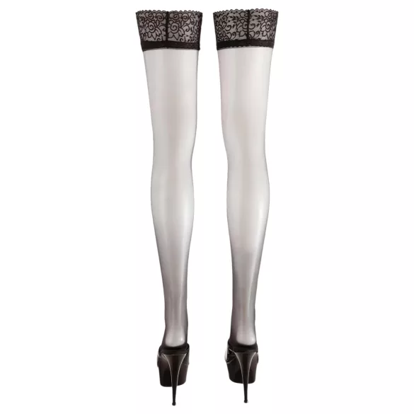 Cottelli - Satijnen hold-up kousen - zwart - 3/M-L