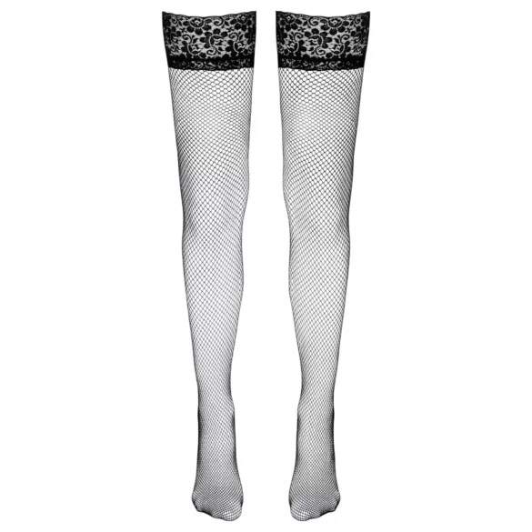 Cottelli - net kousen met brede kanten rand - zwart - 5