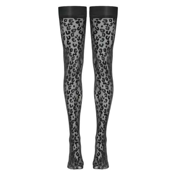 Cottelli Legwear - hold-up kousen - panterprint - zwart - 3