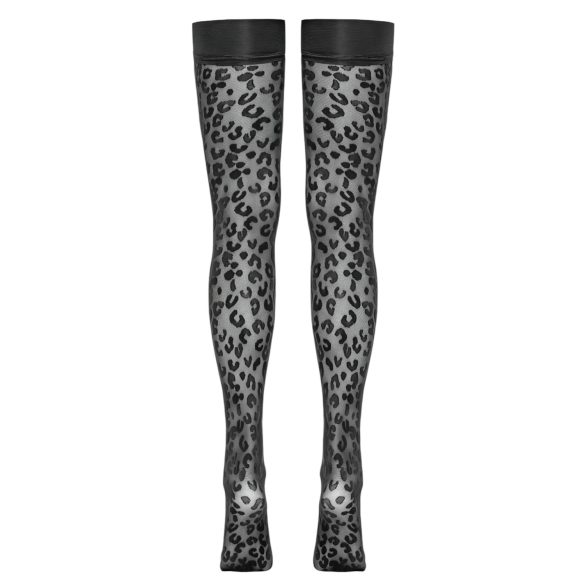 Cottelli Legwear - hold-up kousen - panterprint - zwart - 3