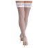 Cottelli - kanten, bloemenstay-up kousen (wit) - 4/L