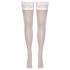 Cottelli - kanten, bloemenstay-up kousen (wit) - 4/L