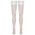Cottelli - kanten, bloemenstay-up kousen (wit) - 4/L