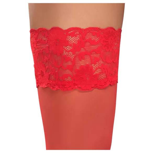 Cottelli - kanten hold-ups - bloemenmotief - rood