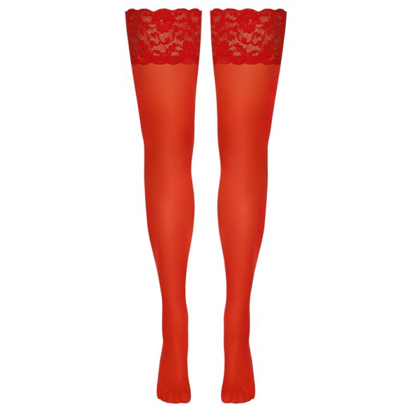 Cottelli - kanten hold-ups - bloemenmotief - rood - 4/L