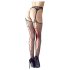Cottelli - Zwarte netpanty's met rode veters - L/XL