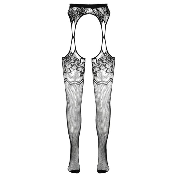 Cottelli - net panty met patroon - zwart