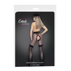 Cottelli - open jarretelkousen - net inzet - zwart