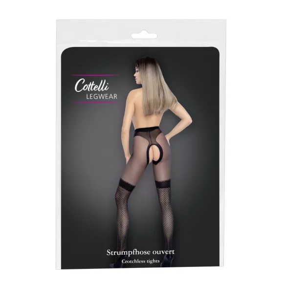 Cottelli - open jarretelkousen - net inzet - zwart - 3