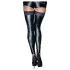 Noir - hold-up kousen - kanten rand - glanzend - zwart - L