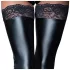 Noir - hold-up kousen - kanten rand - glanzend - zwart - L