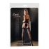 Cottelli - Gestreepte panty met hoge hielnaad (zwart)
