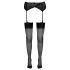 Cottelli - Gestreepte panty met hoge hielnaad (zwart)