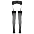 Cottelli - beenmode - nylon kousen met naad en hoge hak detail - zwart - 4
