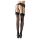 Cottelli - Gestreepte panty met hoge hielnaad (zwart) - 5