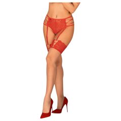 Obsessive - kanten hold-ups - rood/naturel