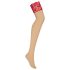Obsessive - kanten panty (rood-naturel) - L/XL
