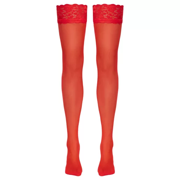 Cottelli - hold up kousen - zijdezacht - rood - L