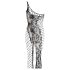 NO:XQSE - asymmetrische bloemen jumpsuit - zwart (S-L)