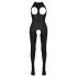 NO:XQSE - open catsuit met halternek - zwart - S-L