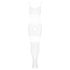 Obsessive G330 - transparante, patroon jumpsuit (wit) - XL/2XL