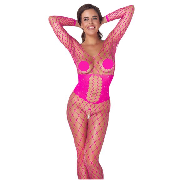 Cottelli - Net Catsuit (roze) - S-L