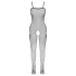 Cottelli Fantasy - zwarte netstof catsuit met open kruis en heupuitsnijdingen (S-L)